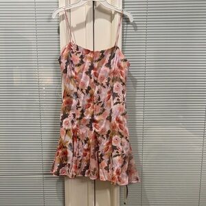 For Love & Lemons Pink Floral Mini Dress